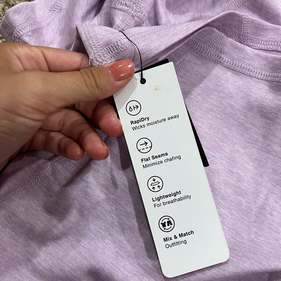 Ideology Essentials Light Purple V-Neck Short Sleeve Tee - Picture 3 of 3